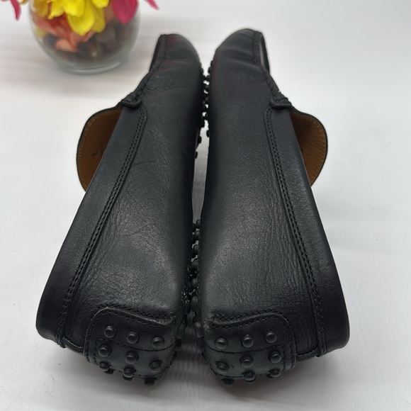 Tod's Ferrari Black Leather Slip-On Loafers Driving Moccasins Size 8 MOC7835 - Picture 4 of 6